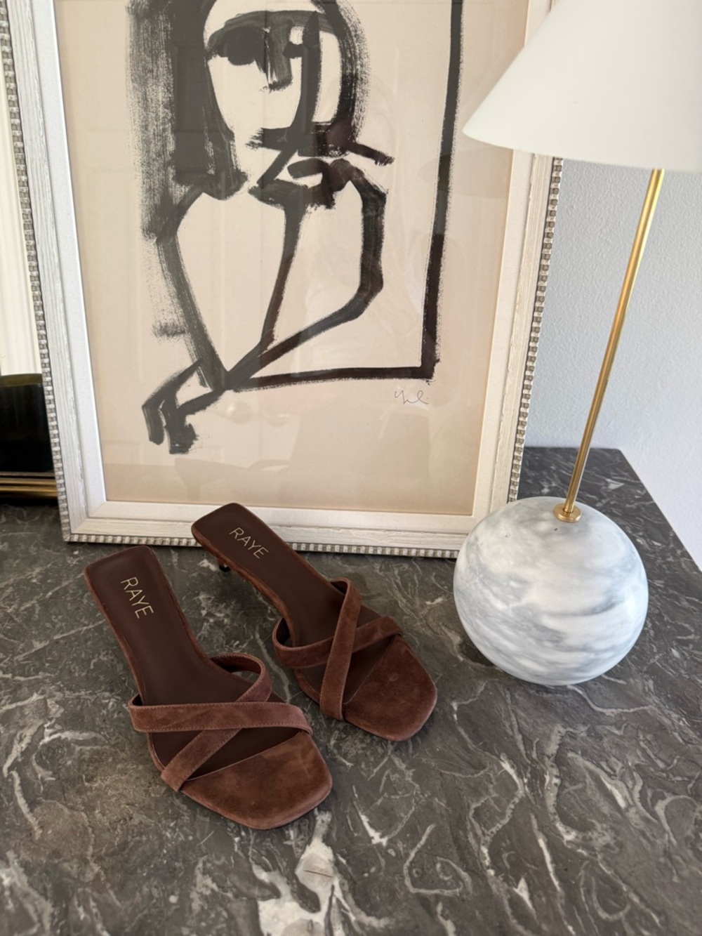 RAYE Shea Sandal in Dark Brown